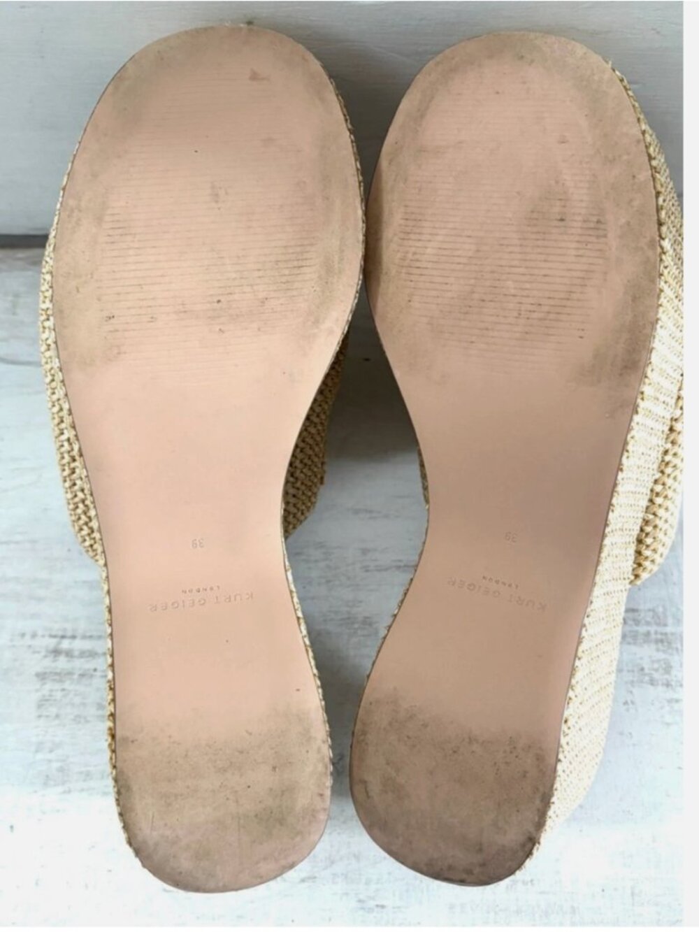 Kurt Geiger London Kensington Raffia Eye Platform Wedge Sandals Size 39 EU - Picture 9 of 11